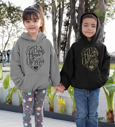 Bluza z kapturem dziecięca B-H-O NAPIS CZARNY